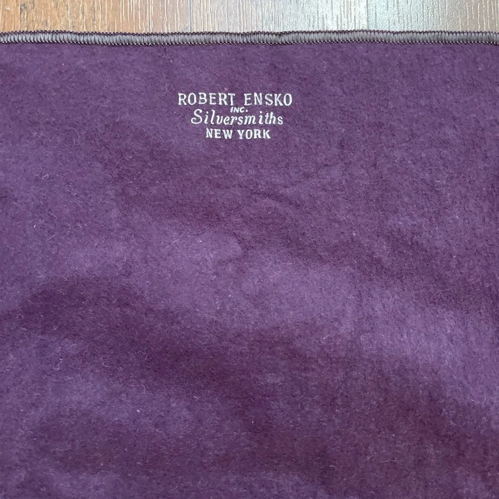 Robert Ensko Silversmiths Cloth 12 Piece Flannel Zip Bag Silver Anti Tarnish NY